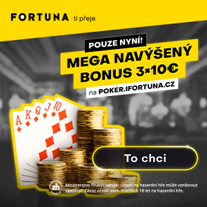 Mega navýšený bonus 3x10 Euro od Fortuny