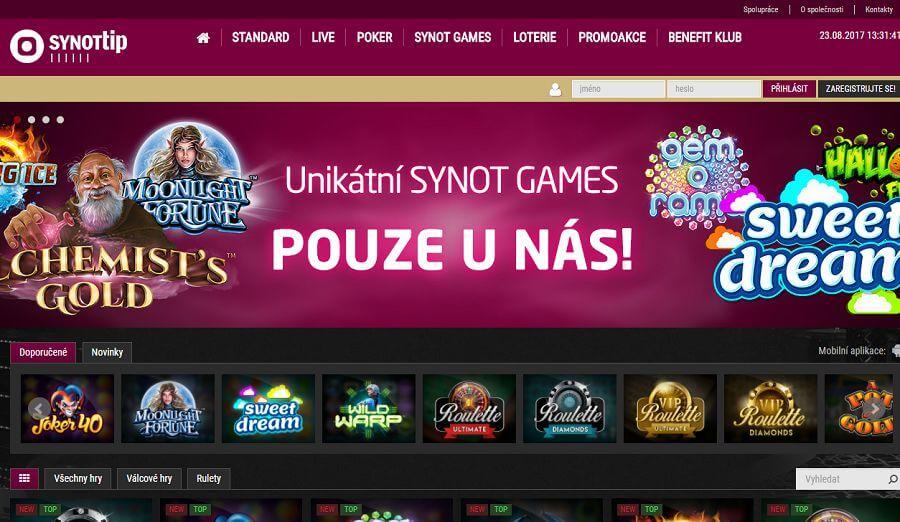 SynotTIP Casino – hrajte Synot hrací automaty online