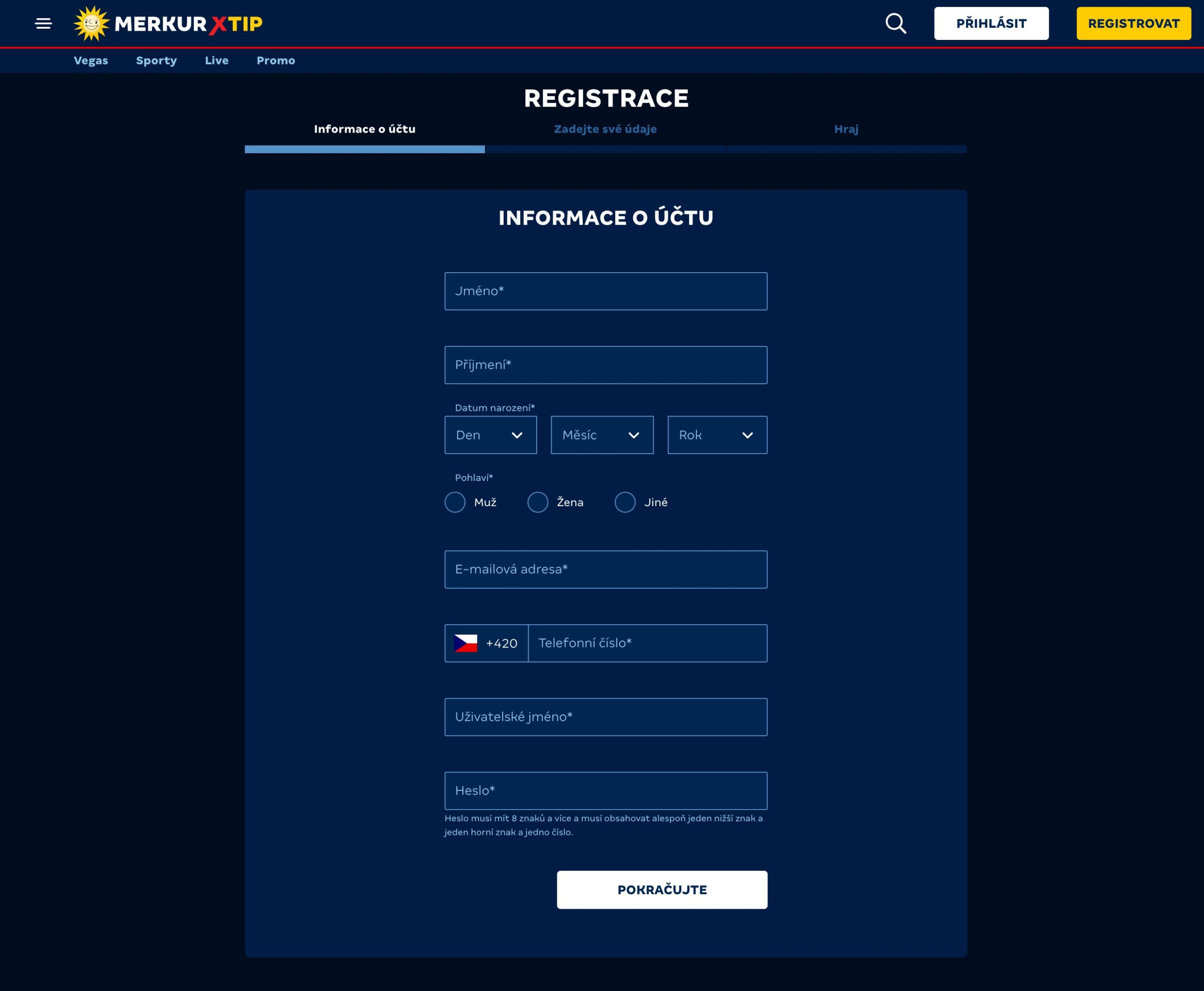 MerkurXtip registrace
