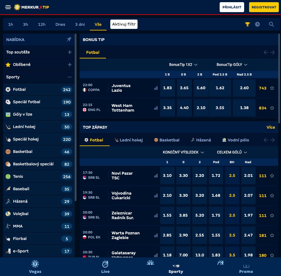 MerkurXTip Sportovní sázky