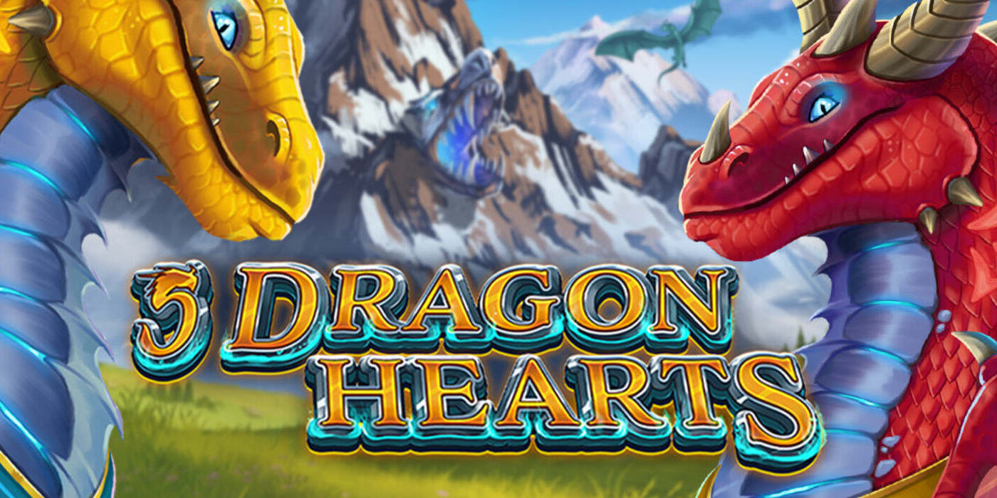 Automat 5 Dragon Hearts od Tech4Bet: zlatý a červený drak s logem hry