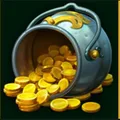Symbol Hrnec s mincemi (scatter) na automatu Burning Slots