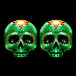 Symbol Zelená lebka na automatu Dia de los Muertos