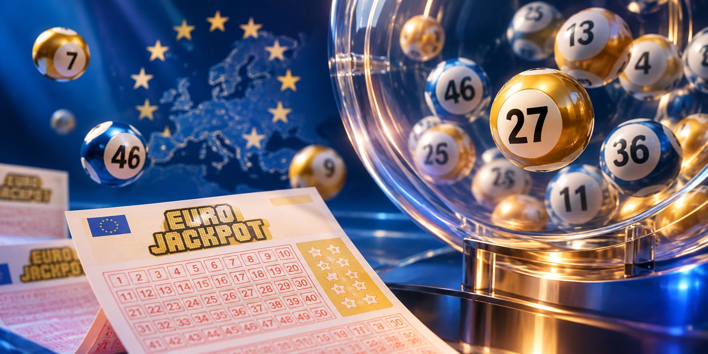 Osudí s loterijními koulemi a tikety Eurojackpotu