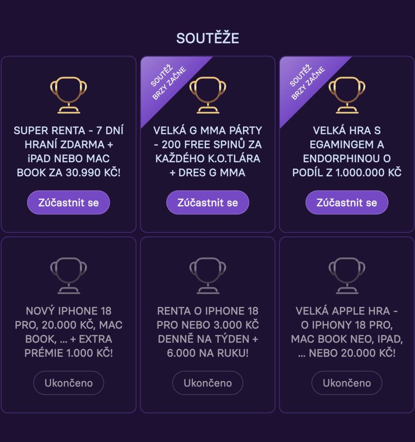 GrandWin casino: soutěže