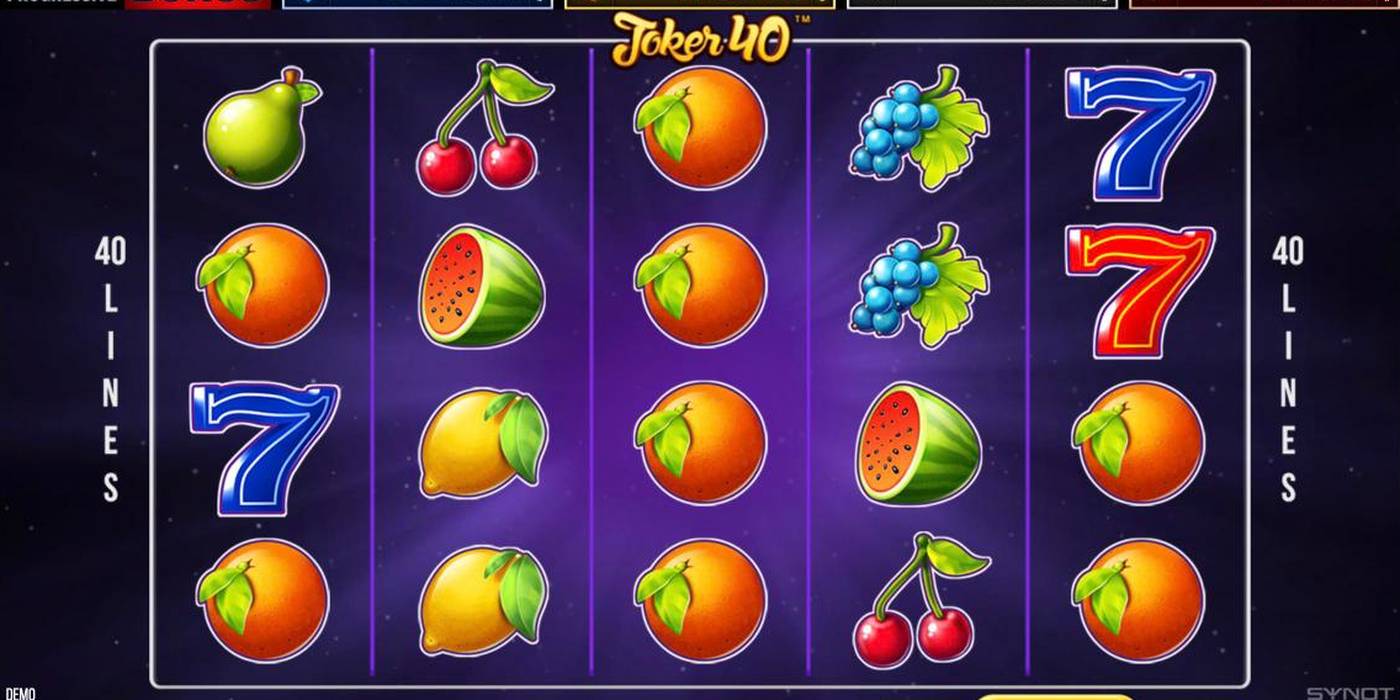 Automat Joker 40 od Synot Games: 5 válců s ovocem, sedmičkami a lištou SYNOT progresivního bonusu