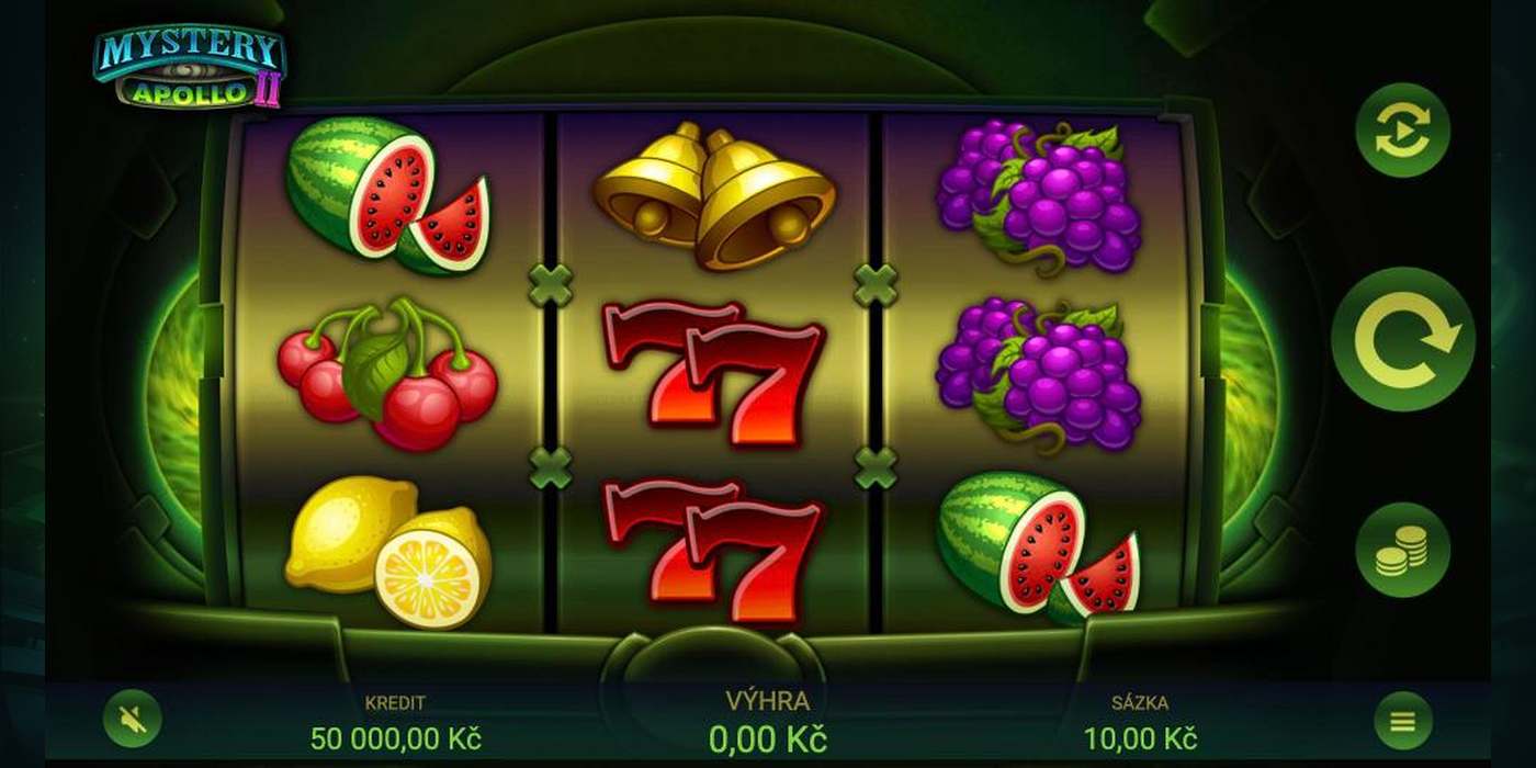 Automat Mystery Apollo II od Apollo Games: 3 válce s melounem, zvonky, sedmičkami a hrozny v demu Fortuny