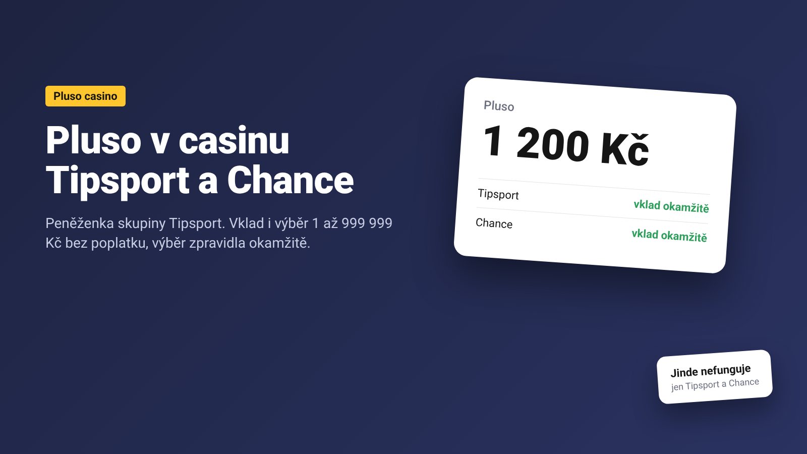 Peněženka Pluso s vkladem do Tipsportu a Chance