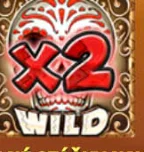 Symbol Sticky Wild x2 na automatu Skull Bonanza