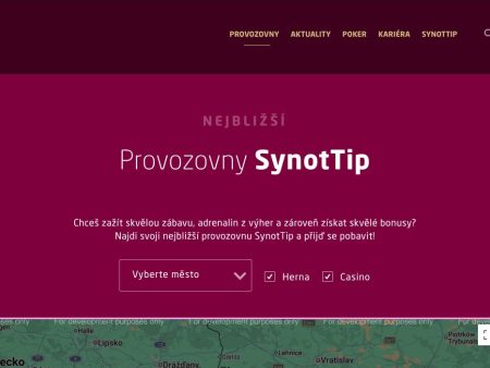 Synot Tip kamenná kasina a herny: 3 kasina, 7 heren a živá hra v Napajedlích