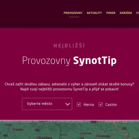 Synot Tip kamenná kasina a herny: 3 kasina, 7 heren a živá hra v Napajedlích
